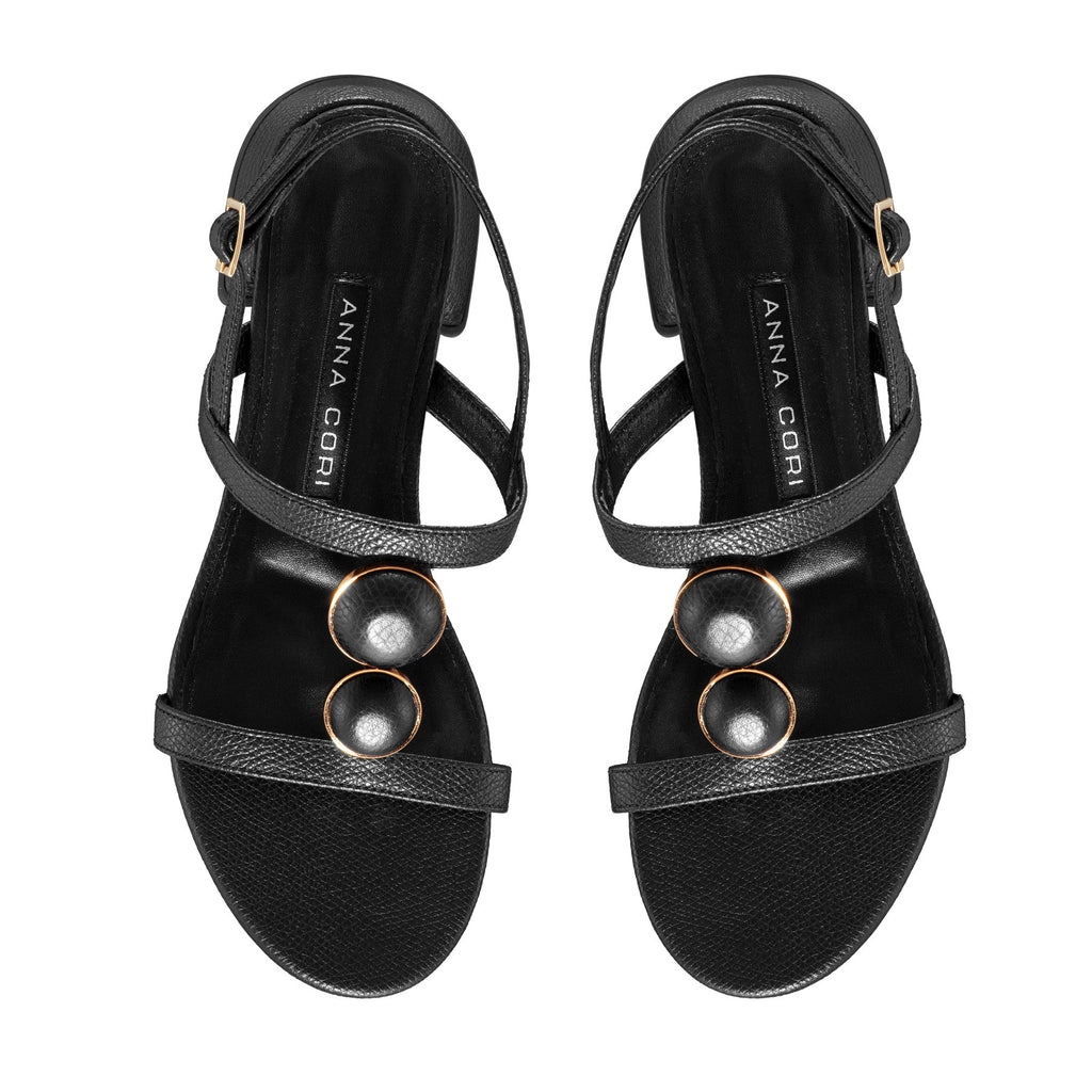 Sandale Dama 5951 Vitello Stamp Negru