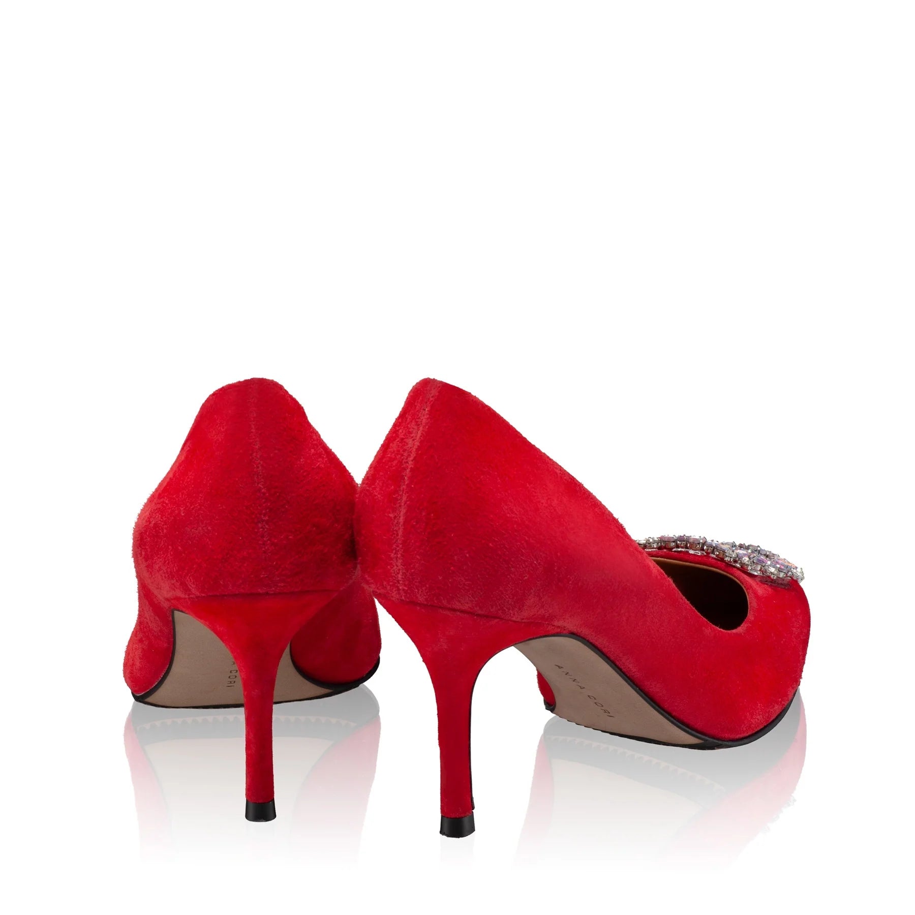 Pantofi Eleganti Dama 7549 Camoscio Rosu