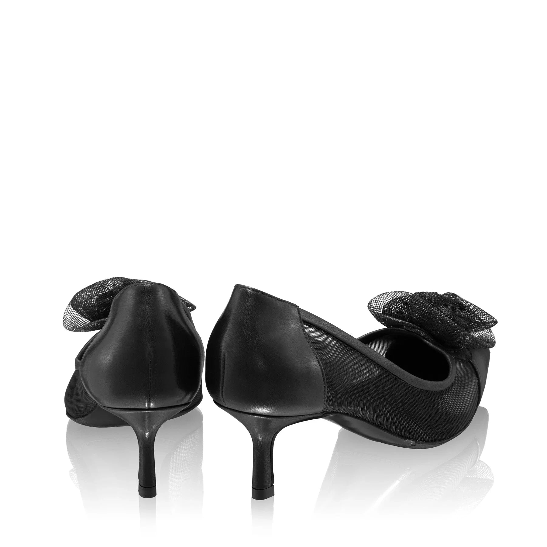 Pantofi Eleganti Dama 8081 Vitello+Rete Negru